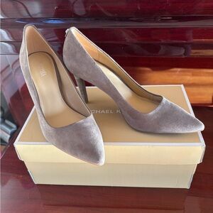 Michael Kors Taupe Suede Pointed-Toe Pumps